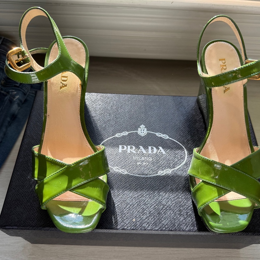Prada 36 1/2 green